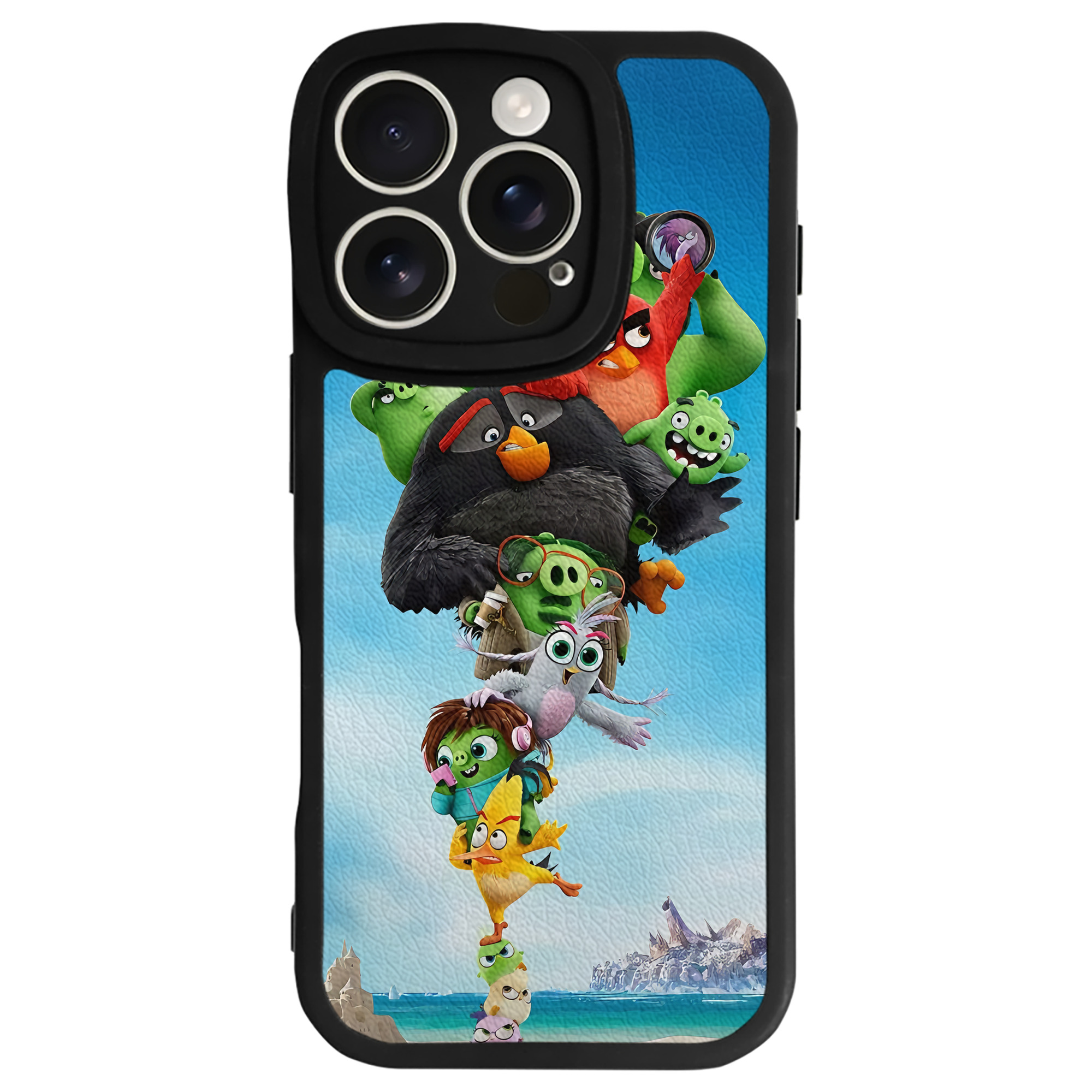 （画像用） Angry Birds アングリーバード 【iPhone 16シリーズ対応】シリコンスマホケース（レザー調） 材質：シリコン
